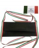 Mascherina nera con nastrino tricolore ITALIA in tessuto TNT doppio strato da 70gr cadauno -100% Pol. idrorepellente traspirante