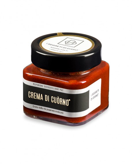 Crema di Cuòrno, crema dolce da peperone essiccato, PEPERONE SCIUSCILLONE PAT - vasetto 220g - I Segreti di Diano